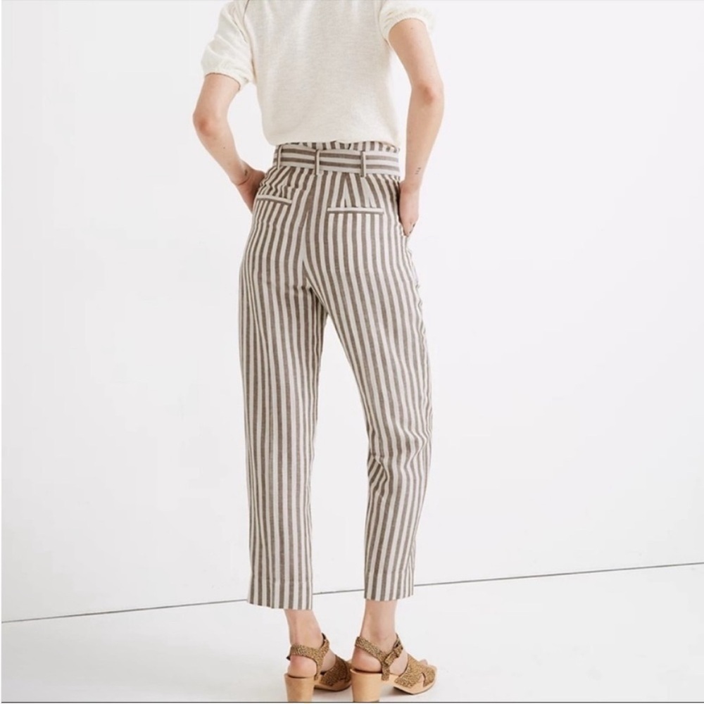 Breezy striped Linen-Blend Paperbag pants Madewell sz 4 Breezy comfy like new - Picture 4 of 12